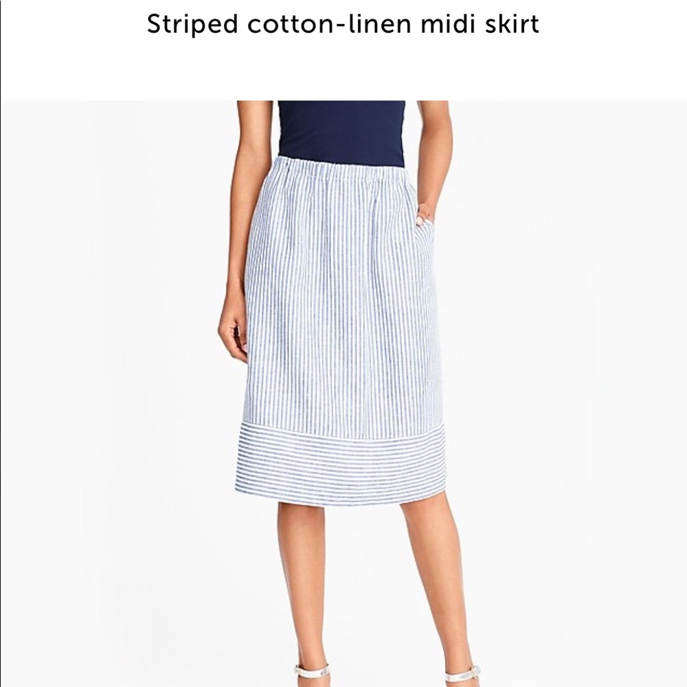 J. Crew Factory Blue and White Striped Skirt - Small/2